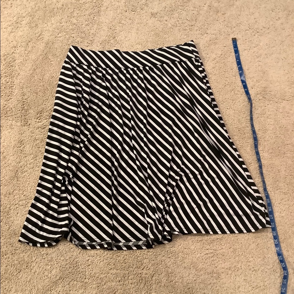 Black and white diagonally striped skirt